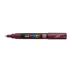 Posca PC-1M Marcador de Pintura - Punta Conica 0.7mm - Tinta Base al Agua - Resistente a la Luz - No Permanente - Color Vino | A