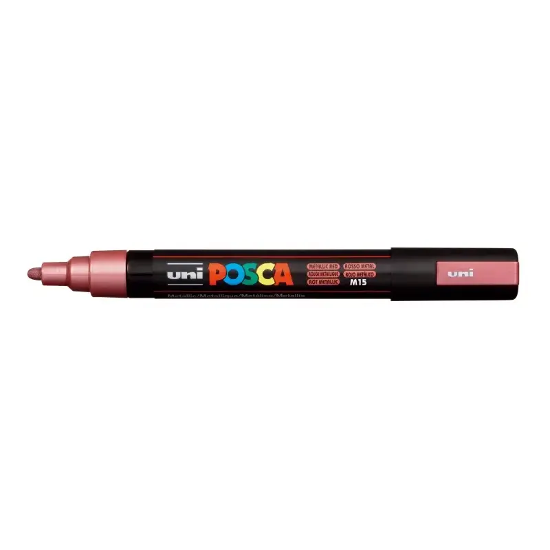 Posca PC-5M Marcador de Pintura - Punta de Bala 1.8-2.5mm - Base al Agua - No Permanente - Resistente a la Luz - Color Rojo Meta