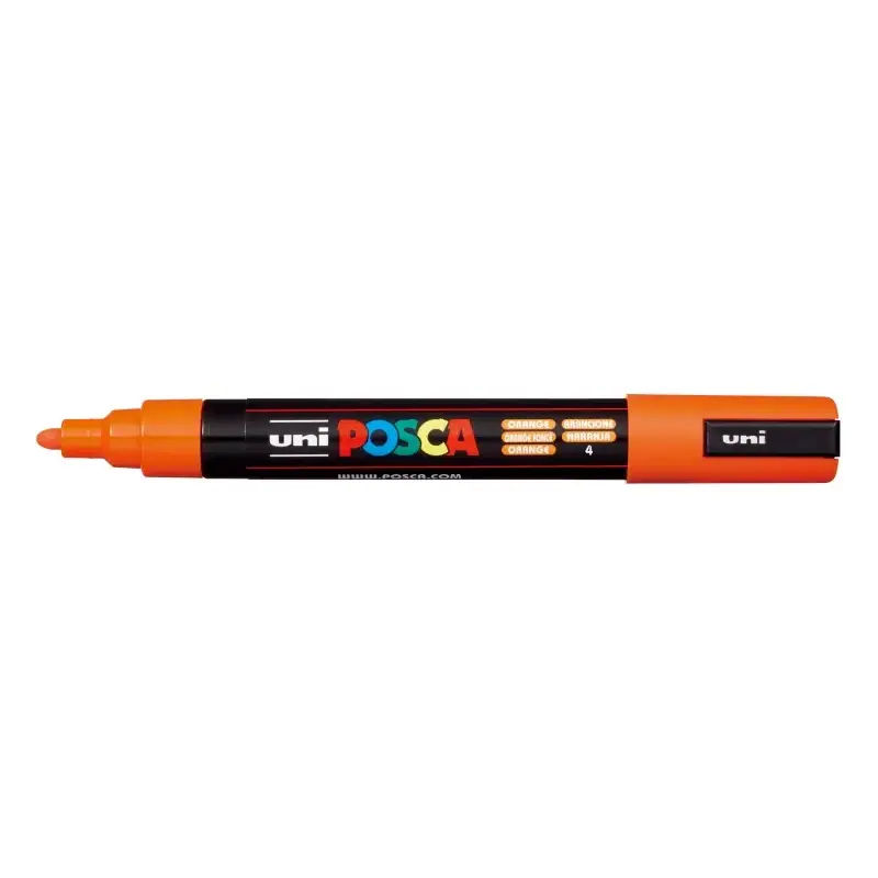 Posca PC-5M Marcador de Pintura - Punta de Poliester 1.8-2.5mm - Tinta Base al Agua - Resistente a la Luz - Color Naranja | Ahor