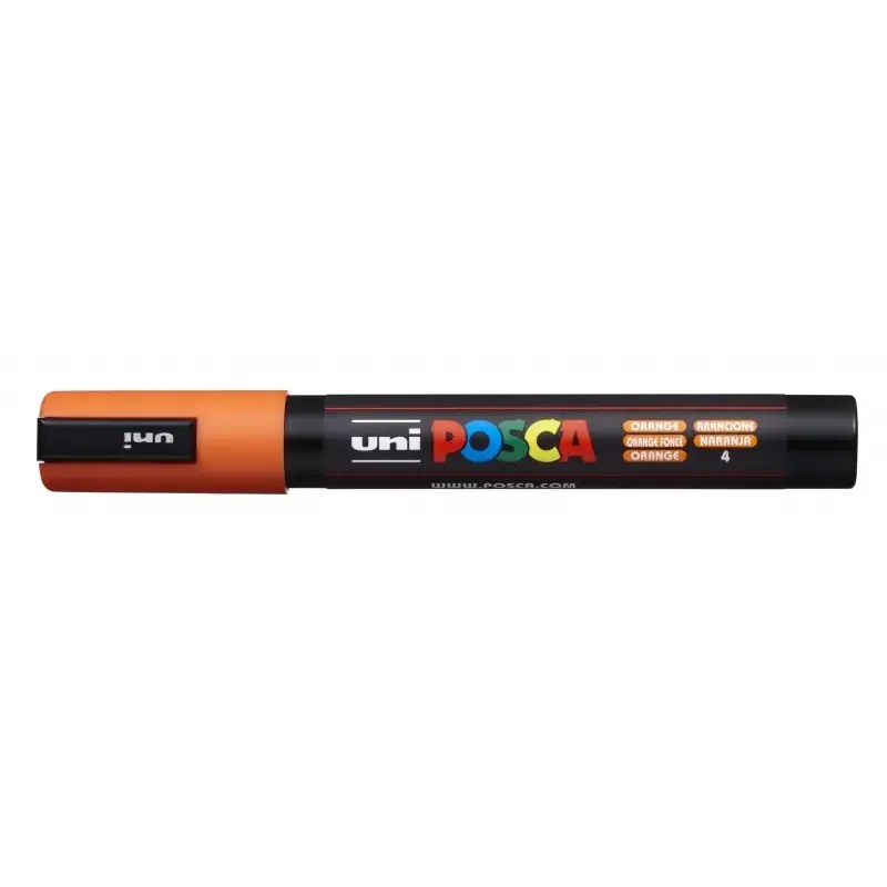 Posca PC-5M Marcador de Pintura - Punta de Poliester 1.8-2.5mm - Tinta Base al Agua - Resistente a la Luz - Color Naranja | Ahor