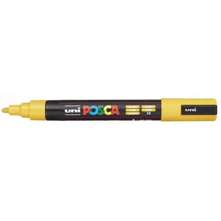 Posca PC-5M Marcador de Pintura - Punta de Poliester 1.8-2.5mm - Tinta Base al Agua - Resistente a la Luz - Color Ocre | Ahorro