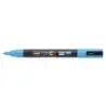 Posca PC-3M Marcador de Pintura - Punta de Poliester Conica 0.9-1.3mm - Tinta Base al Agua - Resistente a la Luz - Color Azul Cl