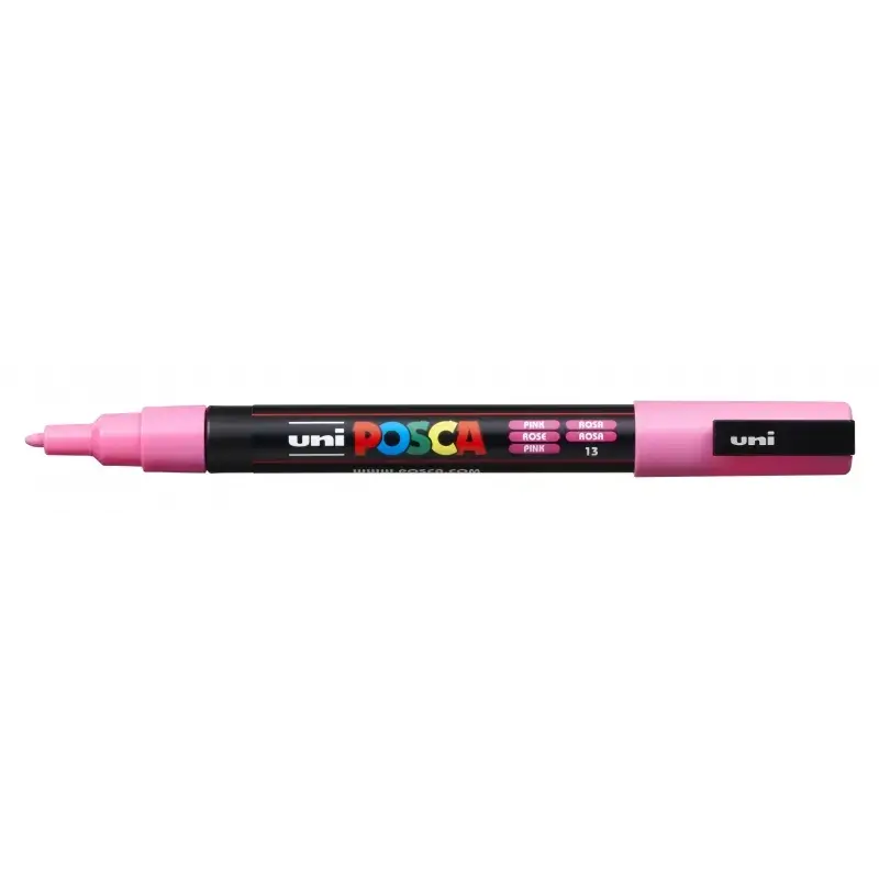 Posca PC-3M Marcador de Pintura - Punta de Poliester Conica 0.9-1.3mm - Tinta Base al Agua - Resistente a la Luz - Color Rosa |