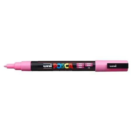 Posca PC-3M Marcador de Pintura - Punta de Poliester Conica 0.9-1.3mm - Tinta Base al Agua - Resistente a la Luz - Color Rosa |