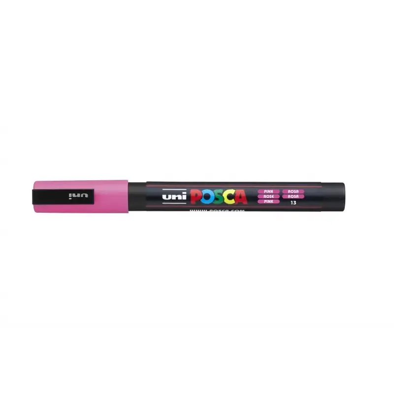 Posca PC-3M Marcador de Pintura - Punta de Poliester Conica 0.9-1.3mm - Tinta Base al Agua - Resistente a la Luz - Color Rosa |