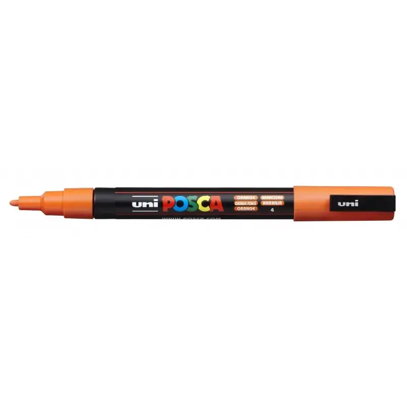 Posca PC-3M Marcador de Pintura - Punta Conica 0.9-1.3mm - Tinta Base al Agua - Resistente a la Luz - Color Naranja | Ahorro Imp