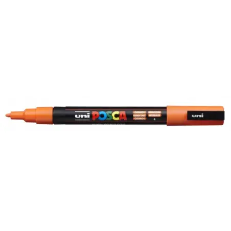 Posca PC-3M Marcador de Pintura - Punta Conica 0.9-1.3mm - Tinta Base al Agua - Resistente a la Luz - Color Naranja | Ahorro Imp