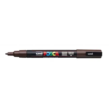 Posca PC-3M Marcador de Pintura - Punta Conica de Poliester 0.9-1.3mm - Tinta Base al Agua - Resistente a la Luz - Color Marron