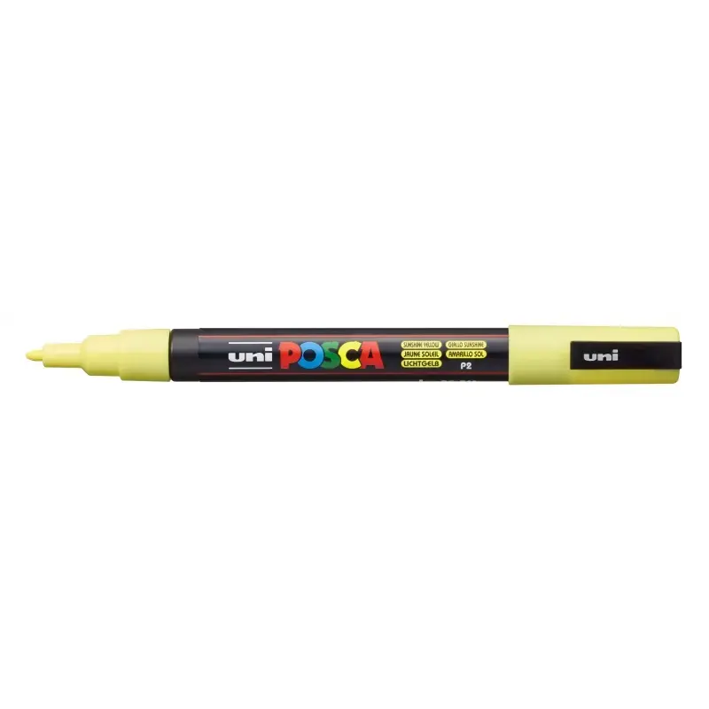 Posca PC-3M Marcador de Pintura - Punta Conica 0.9-1.3mm - Tinta Base al Agua - Resistente a la Luz - Color Amarillo Sol | Ahorr