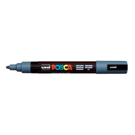 Posca PC-5M Marcador de Pintura - Punta de Bala 1.8-2.5mm - Tinta Base al Agua - Resistente a la Luz - No Permanente - Color Gri