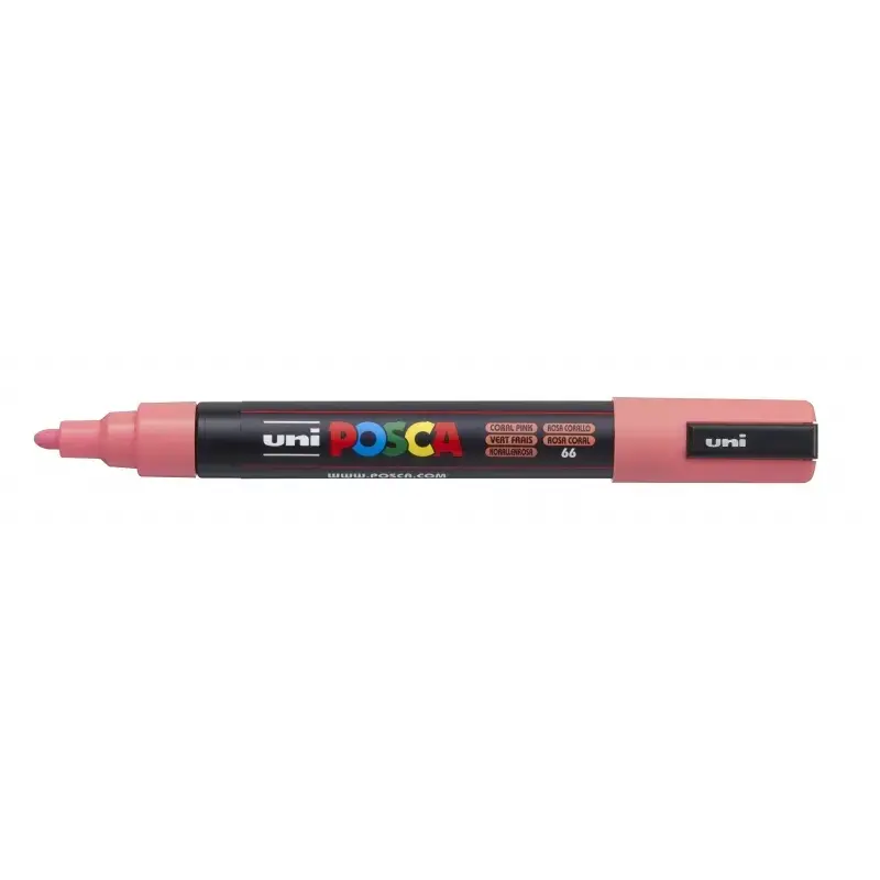 Posca PC-5M Marcador de Pintura - Base al Agua - Punta de Bala 1.8-2.5mm - Resistente a la Luz - Color Rosa Coral | Ahorro Impri