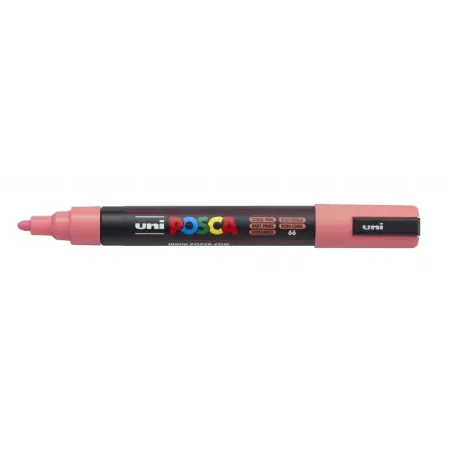 Posca PC-5M Marcador de Pintura - Base al Agua - Punta de Bala 1.8-2.5mm - Resistente a la Luz - Color Rosa Coral | Ahorro Impri