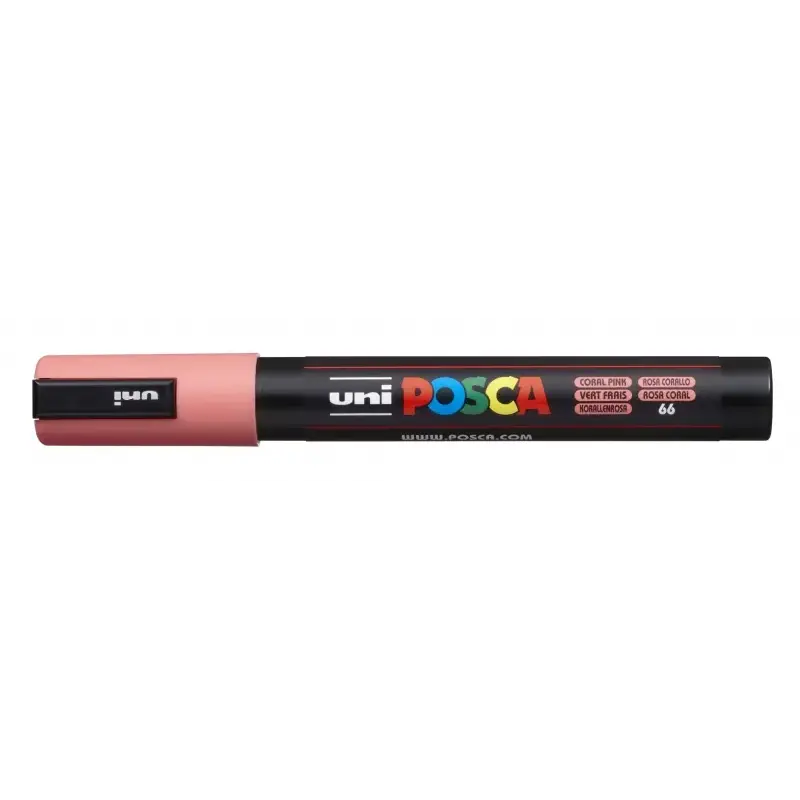 Posca PC-5M Marcador de Pintura - Base al Agua - Punta de Bala 1.8-2.5mm - Resistente a la Luz - Color Rosa Coral | Ahorro Impri