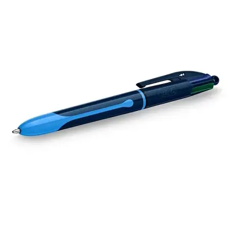 Bic 4 Colours Smooth Drop Boligrafo de Bola Retractil - Punta Media de 1.0mm - Escritura un 40% mas Suave - 4 Colores | Ahorro I