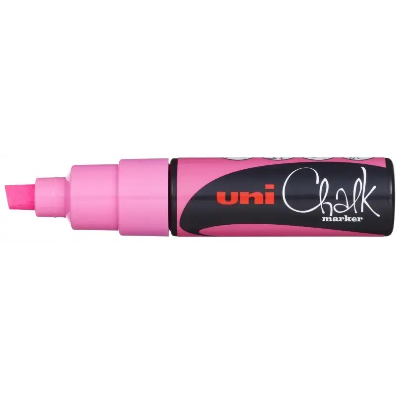 Uni-ball PWE-8K Marcador de Tiza Liquida - Punta Biselada 8mm - Borrado en Humedo - Resistente a la Lluvia y Exteriores - Color