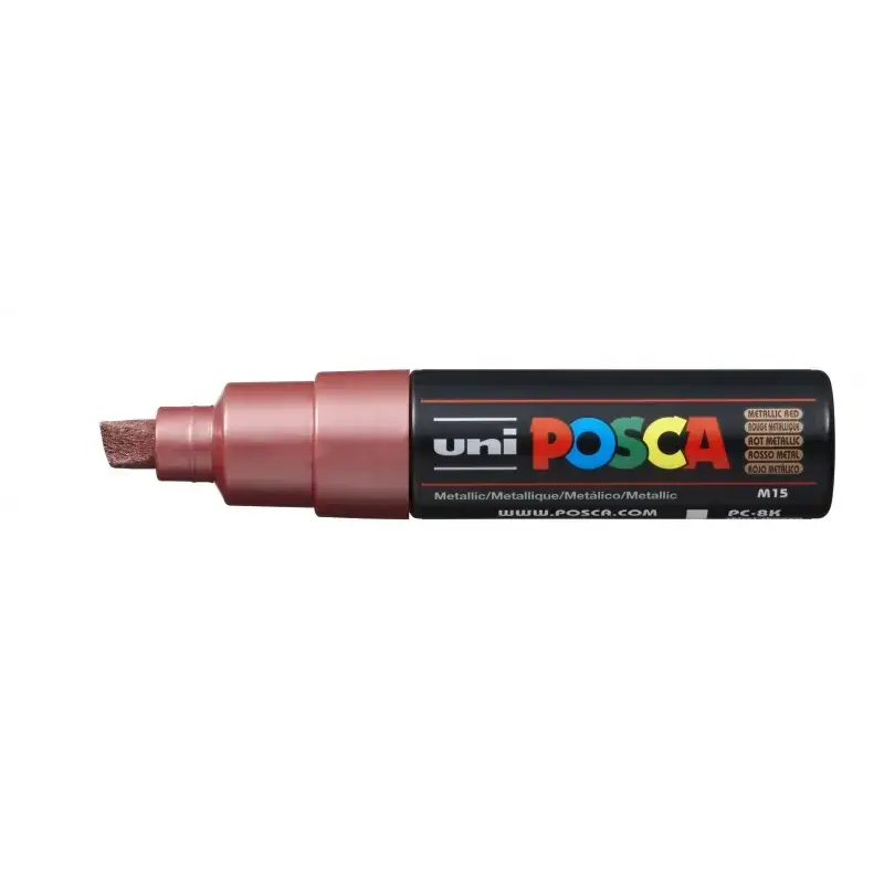 Posca PC-8K Marcador de Pintura - Punta Biselada Acrilica 8mm - Tinta Base al Agua - No Permanente - Resistente a la Luz - Ideal