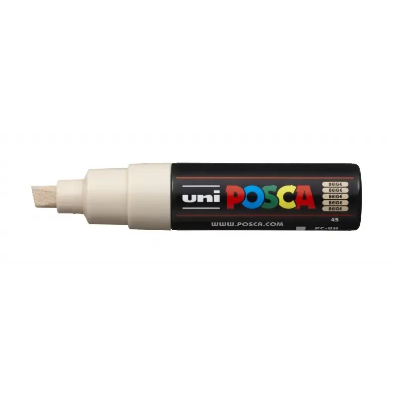 Posca PC-8K Marcador de Pintura - Punta Biselada Acrilica 8mm - Tinta Base al Agua - No Permanente - Resistente a la Luz - Ideal