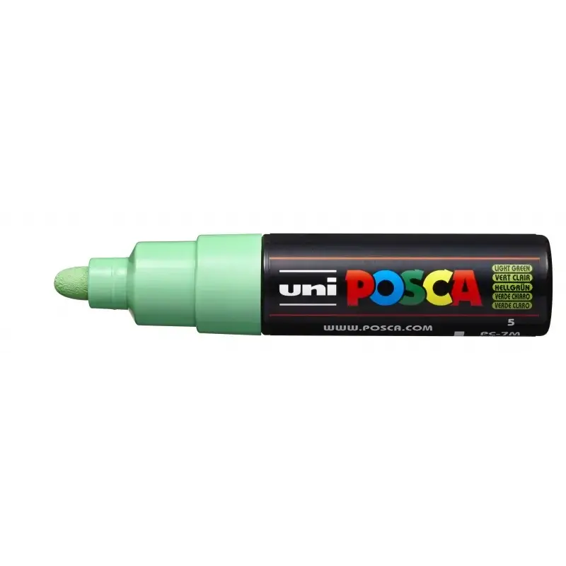 Posca PC-7M Marcador de Pintura - Punta de Bala 4.5-5.5mm - Tinta Base al Agua - Resistente a la Luz - No Permanente - Color Ver