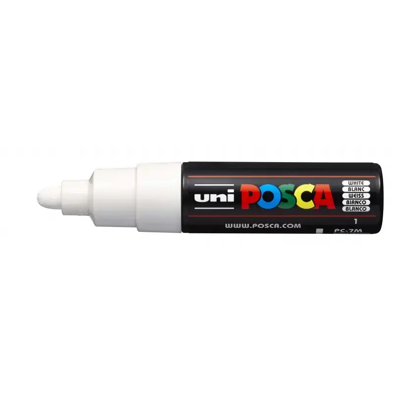 Posca PC-7M Marcador de Pintura - Punta de Poliester Forma de Bala 4.5-5.5mm - Tinta Base al Agua - Resistente a la Luz - Color