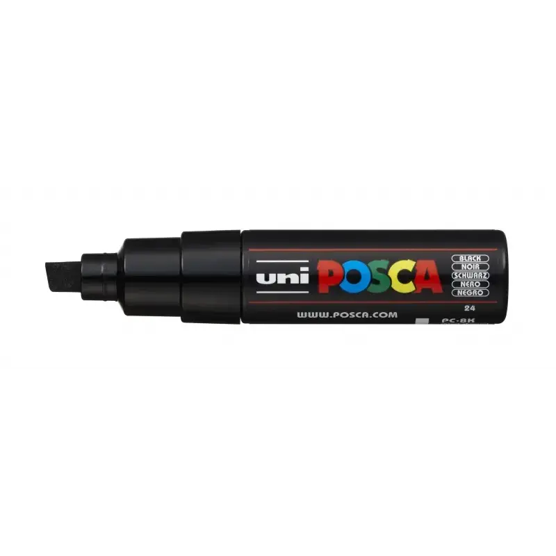 Posca PC-8K Marcador de Pintura - Punta Biselada Acrilica 8mm - Tinta Base al Agua - Resistente a la Luz - No Permanente - Color