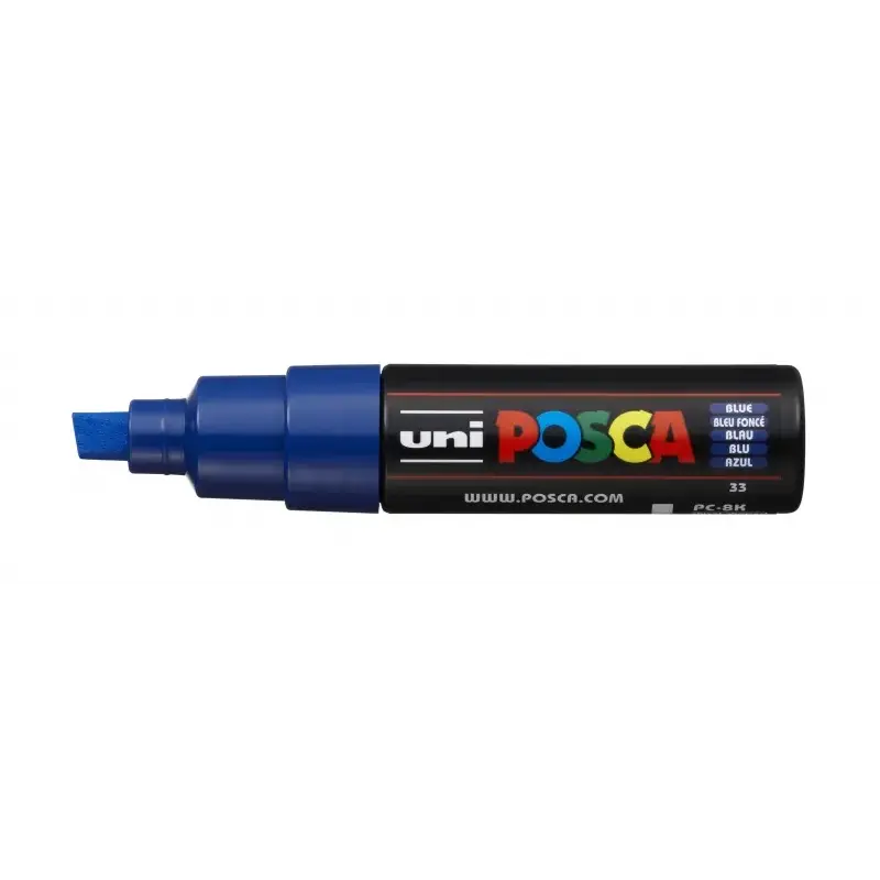 Posca PC-8K Marcador de Pintura - Punta Biselada Acrilica 8mm - Tinta Base al Agua - Resistente a la Luz - Ideal para Carteleria