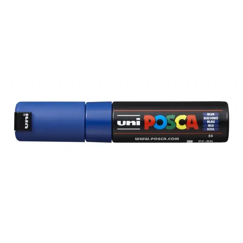 Posca PC-8K Marcador de Pintura - Punta Biselada Acrilica 8mm - Tinta Base al Agua - Resistente a la Luz - Ideal para Carteleria