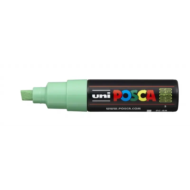 Posca PC-8K Marcador de Pintura - Punta Biselada Acrilica 8mm - Tinta Base al Agua - No Permanente - Resistente a la Luz - Inodo