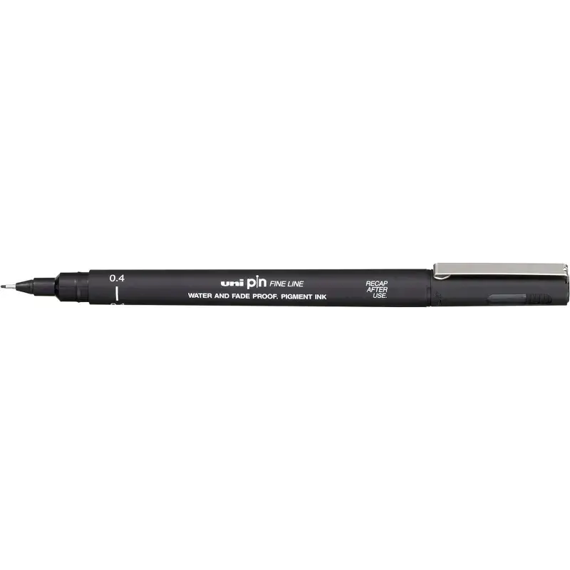 Uni-ball Uni Pin Pack de 3 Rotuladores Calibrados 0.2, 0.4, 0.8 - Punta Poliacetal - Tinta Pigmentada Resistente al Agua y Luz -