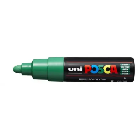 Posca PC-7M Marcador de Pintura Base al Agua - Punta de Bala 4.5-5.5mm - Tinta Pigmentada - Resistente a la Luz - Color Verde |