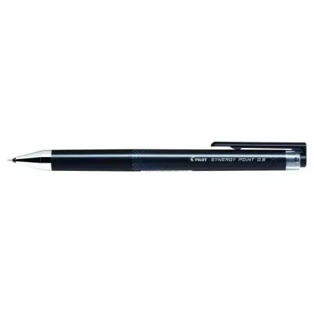 Pilot Boligrafo de Gel Synergy Point Retractil - Recargable - Punta Fina 0.5mm - Trazo 0.25mm - Color Negro | Ahorro Imprimiendo