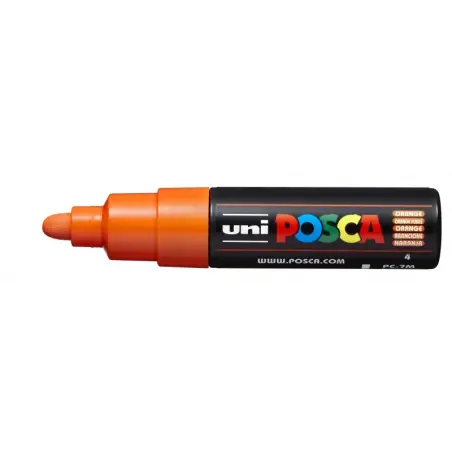 Posca PC-7M Marcador de Pintura - Punta de Bala 4.5-5.5mm - Tinta Base al Agua - Resistente a la Luz - Color Naranja | Ahorro Im