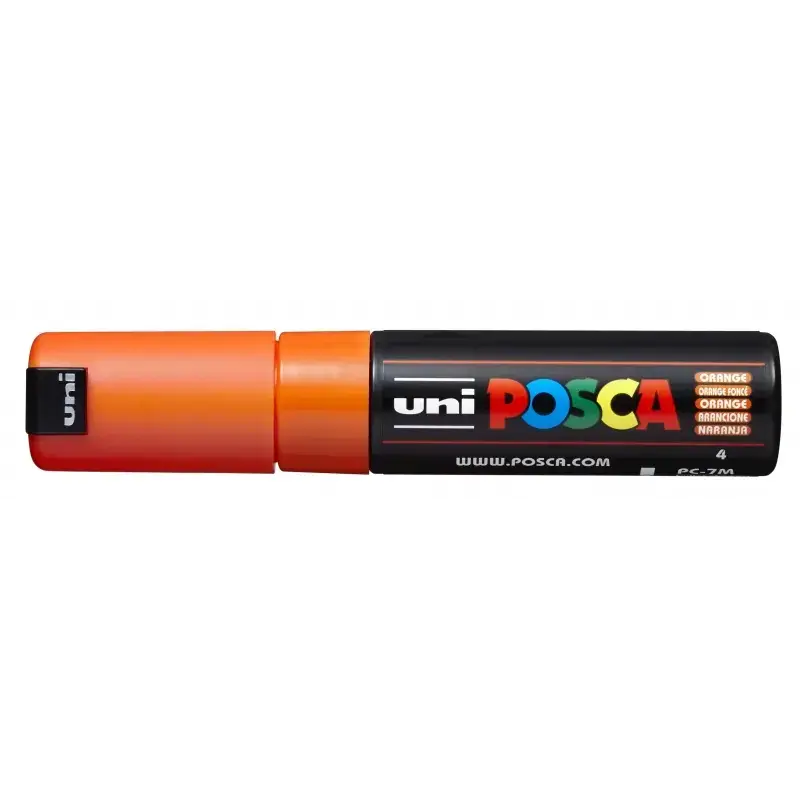 Posca PC-7M Marcador de Pintura - Punta de Bala 4.5-5.5mm - Tinta Base al Agua - Resistente a la Luz - Color Naranja | Ahorro Im