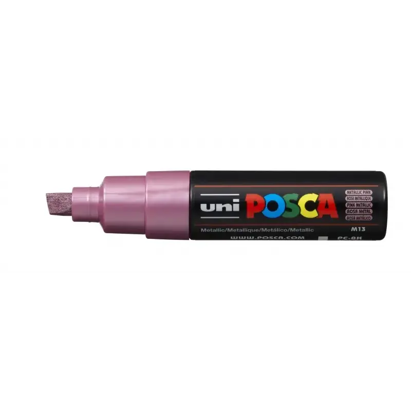 Posca PC-8K Marcador de Pintura - Punta Biselada Acrilica 8mm - Tinta Base al Agua - Resistente a la Luz - No Permanente - Color
