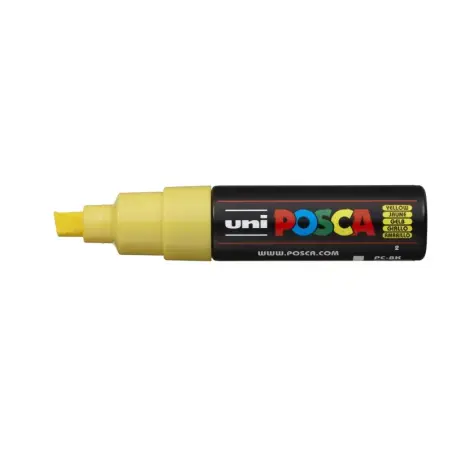 Posca PC-8K Marcador de Pintura - Punta Biselada Acrilica 8mm - Tinta Base al Agua - Resistente a la Luz - No Permanente - Color