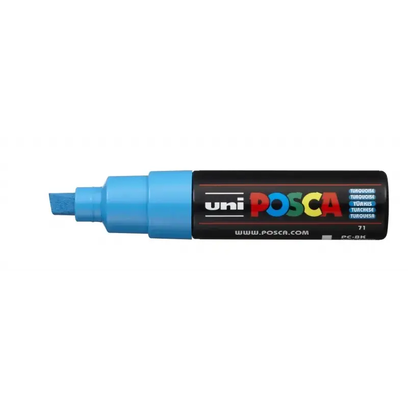 Posca PC-8K Marcador de Pintura - Punta Biselada Acrilica 8mm - Tinta Base al Agua - Resistente a la Luz - No Permanente - Color