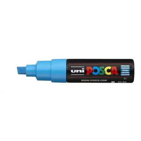Posca PC-8K Marcador de Pintura - Punta Biselada Acrilica 8mm - Tinta Base al Agua - Resistente a la Luz - No Permanente - Color