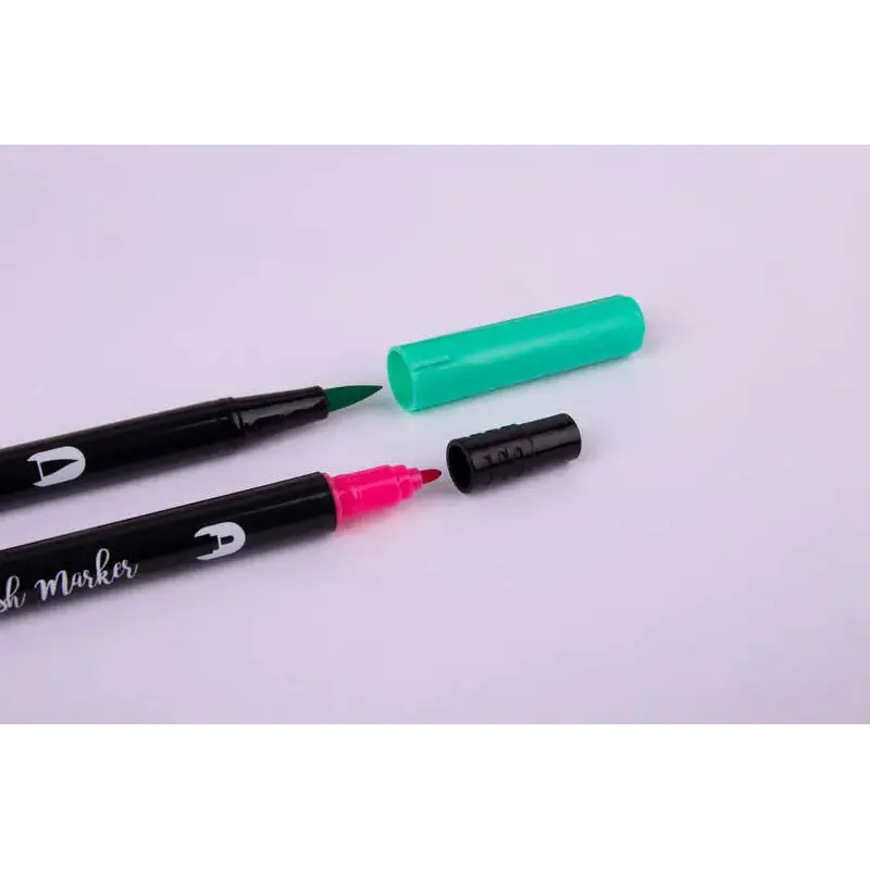 Apli Brush Marker Pack de 6 Rotuladores Acuarelables de Doble Punta - Punta Pincel de 1-4mm y Punta Redonda de 1mm - Tinta Base