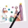 Apli Brush Marker Pack de 6 Rotuladores Acuarelables de Doble Punta - Punta Pincel de 1-4mm y Punta Redonda de 1mm - Tinta Base