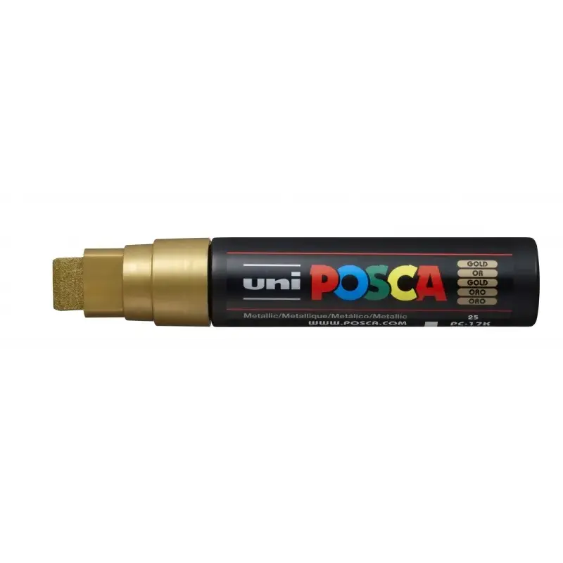 Posca PC-17K Marcador de Pintura - Punta Biselada de Poliester 15mm - Linea Muy Gruesa - Tinta Base al Agua - Resistente a la Lu