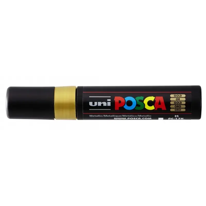 Posca PC-17K Marcador de Pintura - Punta Biselada de Poliester 15mm - Linea Muy Gruesa - Tinta Base al Agua - Resistente a la Lu