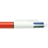 Bic 4 Colours Original Fine Boligrafo de Bola Retractil - Punta Fina de 0.8mm - Tinta con Base de Aceite - Cuerpo Rojo/Blanco -