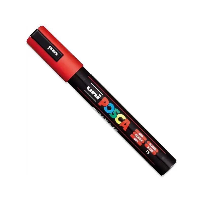 Posca PC-5M Pack de 4 Marcadores de Pintura - Punta de Bala 1.8-2.5mm - Tinta Base al Agua - No Permanente - Resistente a la Luz