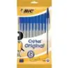 Bic Cristal Original Pack de 10 Boligrafos de Bola - Punta Redonda de 1.0mm - Trazo 0.4mm - Tinta con Base de Aceite - Color Azu