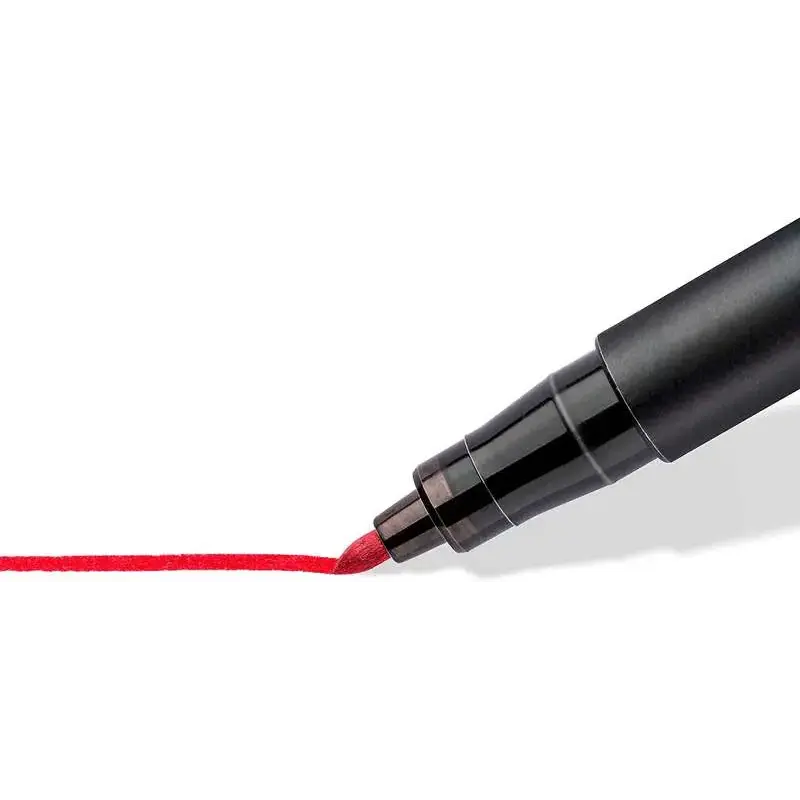 Staedtler Lumocolor 317 Pack de 14 Rotuladores Permanentes - Punta Media Redonda - Trazo 1mm Aprox - Capuchon con Clip - Secado