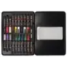 Posca Maleta Metalica con 20 Marcadores de Pintura - Surtido en Color y Trazo - Punta de Poliester - Tinta Pigmentada Base Agua