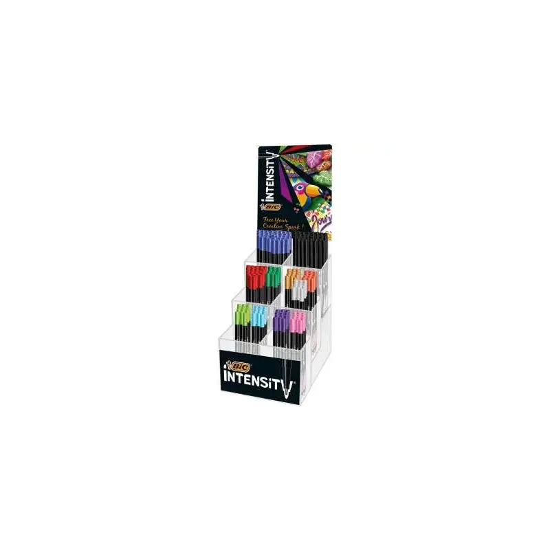 Bic Intensity Fine Expositor de 192 Rotuladores - Punta Fina de 0.8mm - Trazo de 0.4mm - Colores Surtidos | Ahorro Imprimiendo