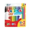 Carioca Joy Superlavables Pack de 12+2 Rotuladores - Punta 2.8mm Bloqueada - Capuchon Ventilado - Colores Surtidos | Ahorro Impr