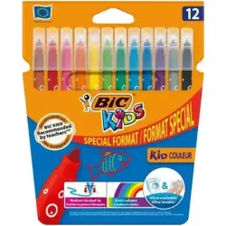 Bic Kids Couleur Pack de 12 Rotuladores - Punta Mediana - Lavable - Colores Surtidos | Ahorro Imprimiendo