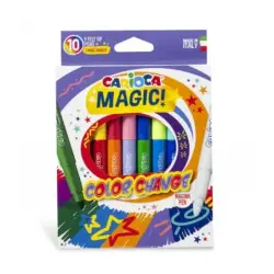 Carioca Color Change Pack de 10 Rotuladores - Tinta Magica Cambia de Color - Incluye Rotulador Magink para Dos Colores - Punta M