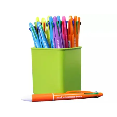 Molin Pack de 25 Boligrafos Retractiles de 4 Colores - Punta de Bola Media - Tinta Base de Aceite - Cuerpo de Colores Surtidos |